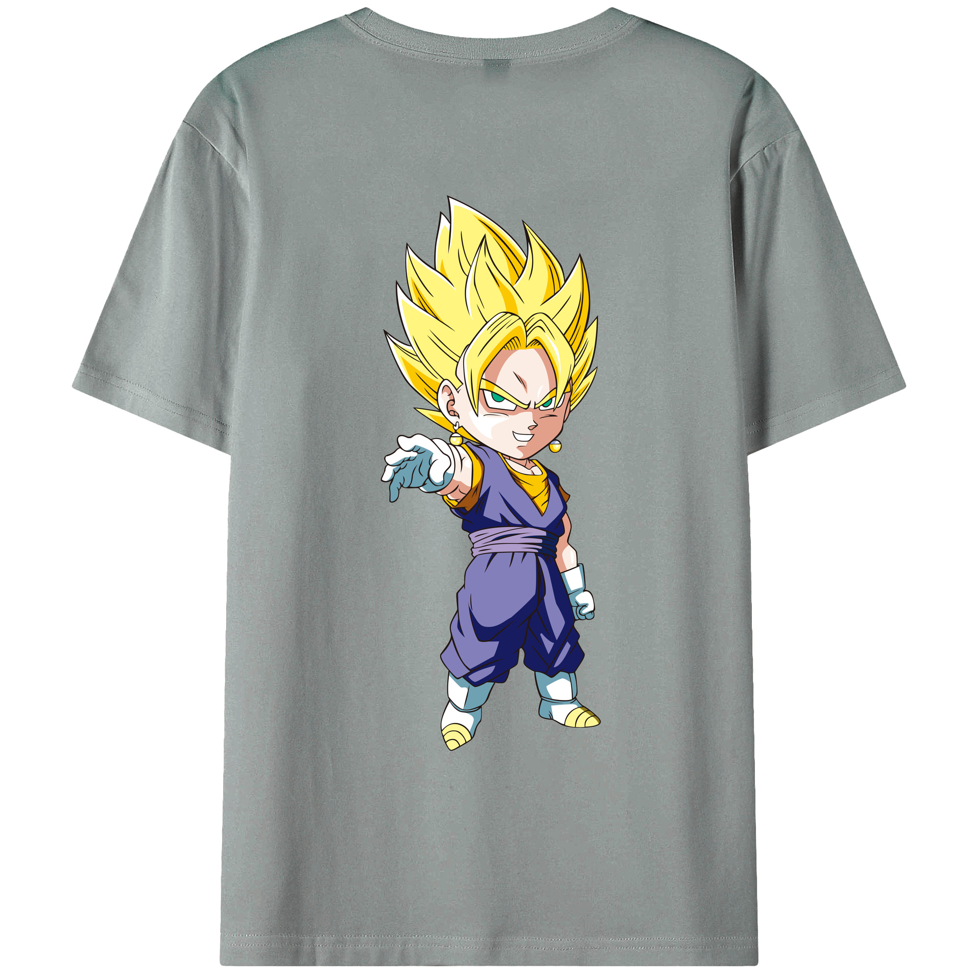 （画像用） ドラゴンボール ベジット DRAGON BALL Vegetto 綿100％ メンズ半袖Tシャツ（バックプリント） 通気性